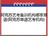 阿克苏艺考集训机构哪家靠谱(阿克苏靠谱艺考机构)