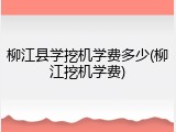 柳江县学挖机学费多少(柳江挖机学费)