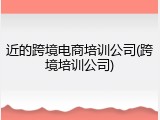 近的跨境电商培训公司(跨境培训公司)