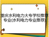 重庆水利电力大专学校推荐专业(水利电力专业推荐)