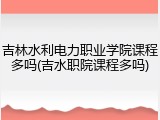 吉林水利电力职业学院课程多吗(吉水职院课程多吗)