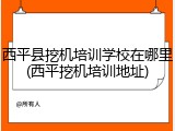 西平县挖机培训学校在哪里(西平挖机培训地址)