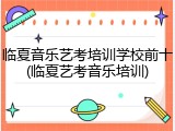 临夏音乐艺考培训学校前十(临夏艺考音乐培训)