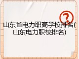 山东省电力职高学校排名(山东电力职校排名)