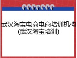 武汉淘宝电商电商培训机构(武汉淘宝培训)