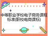 中等职业学校电子商务课程标准(职校电商课标)