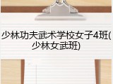 少林功夫武术学校女子4班(少林女武班)