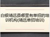 白银靖远县哪里有单招的培训机构(靖远单招培训)