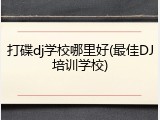 打碟dj学校哪里好(最佳DJ培训学校)
