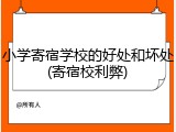 小学寄宿学校的好处和坏处(寄宿校利弊)