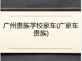 广州贵族学校豪车(广豪车贵族)