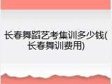长春舞蹈艺考集训多少钱(长春舞训费用)