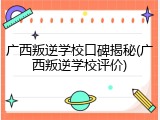 广西叛逆学校口碑揭秘(广西叛逆学校评价)