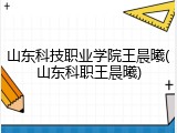 山东科技职业学院王晨曦(山东科职王晨曦)