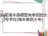 汕尾海丰县哪里有单招的大专学校(海丰单招大专)