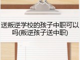 送叛逆学校的孩子中职可以吗(叛逆孩子送中职)
