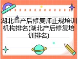 湖北省产后修复师正规培训机构排名(湖北产后修复培训排名)
