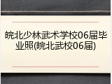皖北少林武术学校06届毕业照(皖北武校06届)