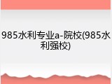 985水利专业a-院校(985水利强校)