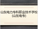 山东电力专科职业技术学校(山东电专)