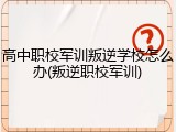 高中职校军训叛逆学校怎么办(叛逆职校军训)