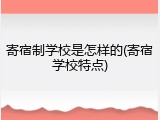 寄宿制学校是怎样的(寄宿学校特点)