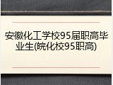 安徽化工学校95届职高毕业生(皖化校95职高)