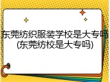 东莞纺织服装学校是大专吗(东莞纺校是大专吗)