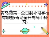 青岛南高一全日制补习学校有哪些(青岛全日制高中补习)