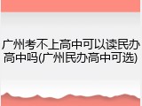 广州考不上高中可以读民办高中吗(广州民办高中可选)