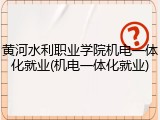 黄河水利职业学院机电一体化就业(机电一体化就业)
