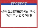 忻州集训音乐艺考的学校(忻州音乐艺考培训)