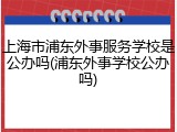 上海市浦东外事服务学校是公办吗(浦东外事学校公办吗)