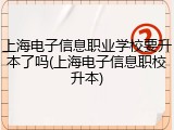 上海电子信息职业学校要升本了吗(上海电子信息职校升本)