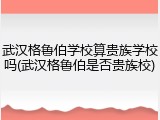 武汉格鲁伯学校算贵族学校吗(武汉格鲁伯是否贵族校)