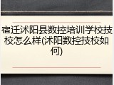 宿迁沭阳县数控培训学校技校怎么样(沭阳数控技校如何)