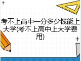 考不上高中一分多少钱能上大学(考不上高中上大学费用)