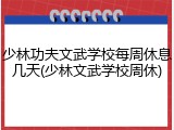 少林功夫文武学校每周休息几天(少林文武学校周休)