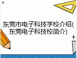 东莞市电子科技学校介绍(东莞电子科技校简介)