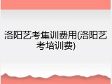 洛阳艺考集训费用(洛阳艺考培训费)