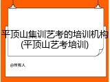 平顶山集训艺考的培训机构(平顶山艺考培训)