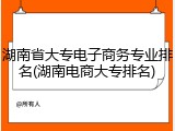 湖南省大专电子商务专业排名(湖南电商大专排名)