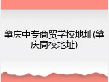 肇庆中专商贸学校地址(肇庆商校地址)