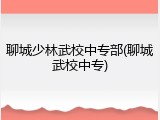 聊城少林武校中专部(聊城武校中专)