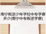 南宁叛逆少年学校中专学费多少(南宁中专叛逆学费)