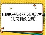 中职电子商务人才培养方案(电商职教方案)