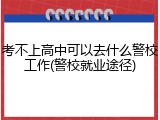 考不上高中可以去什么警校工作(警校就业途径)