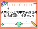 陕西考不上高中怎么办理补助金(陕高中补助申办)