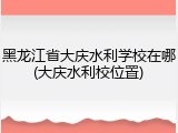 黑龙江省大庆水利学校在哪(大庆水利校位置)