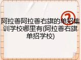 阿拉善阿拉善右旗的单招集训学校哪里有(阿拉善右旗单招学校)